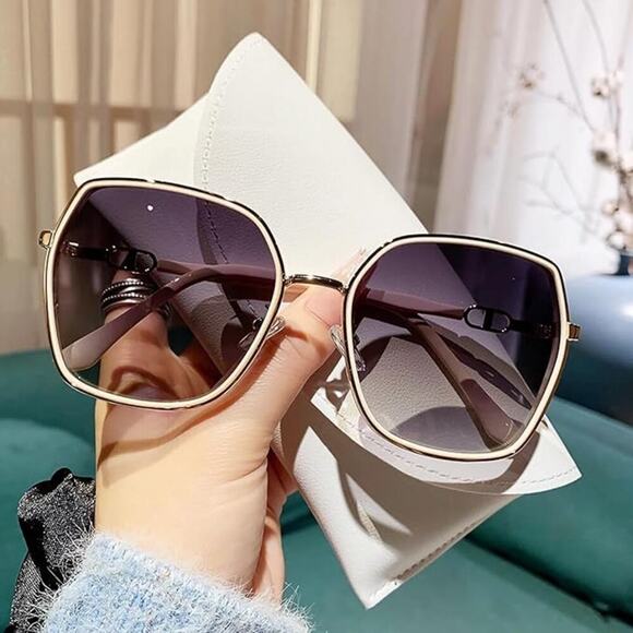 Elegant Oversized Square Sunglasses - Gradient, Stylish, UV Protection & Chic - Picture 2 of 6